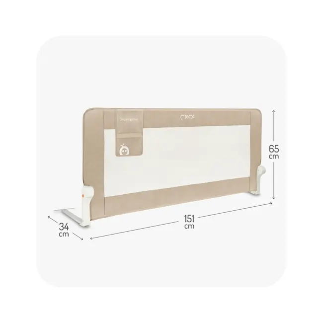 Bariera de siguranta rabatabila pentru pat, Momi Lexi XL Plus - Beige KRTAKCE00062