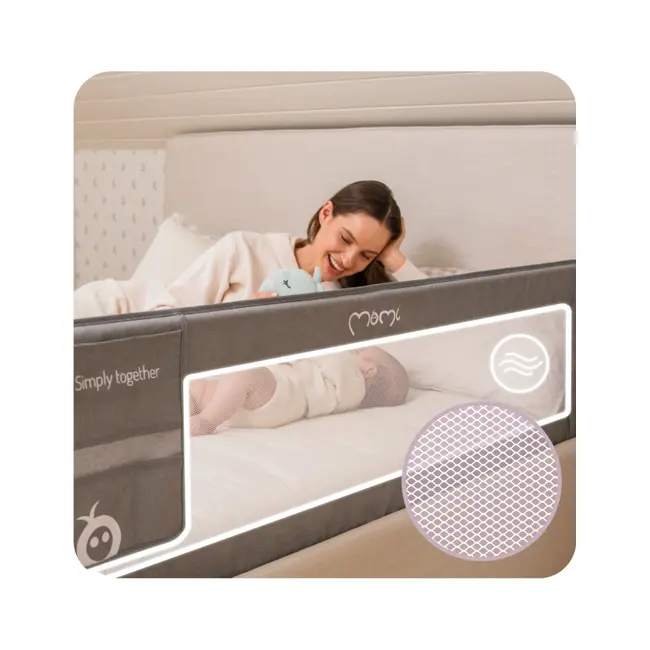 Bariera de siguranta rabatabila pentru pat, Momi Lexi XL Plus - Grey KRTAKCE00061