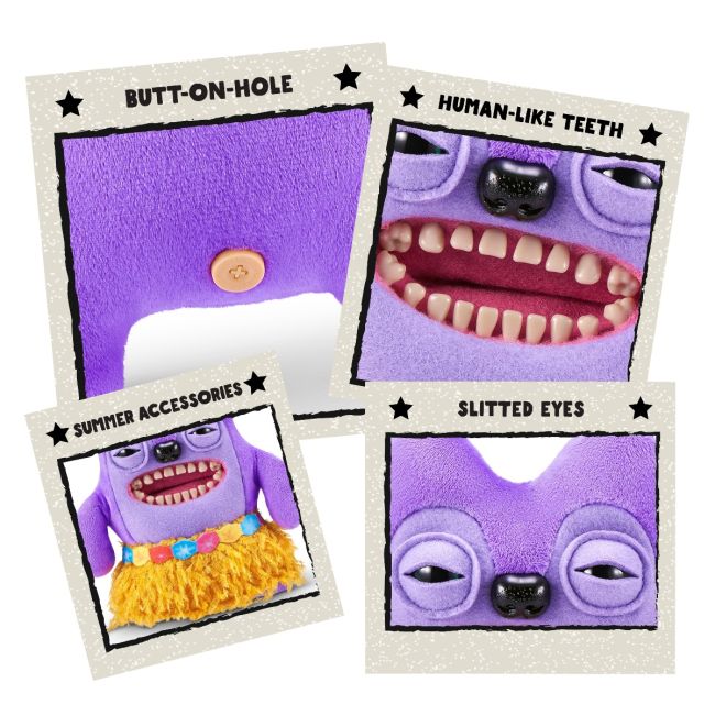 Fuggler - Jucarie de plus, 23 cm - Ciudateii in vacanta, Greedy Grinner - purple BKF15714L