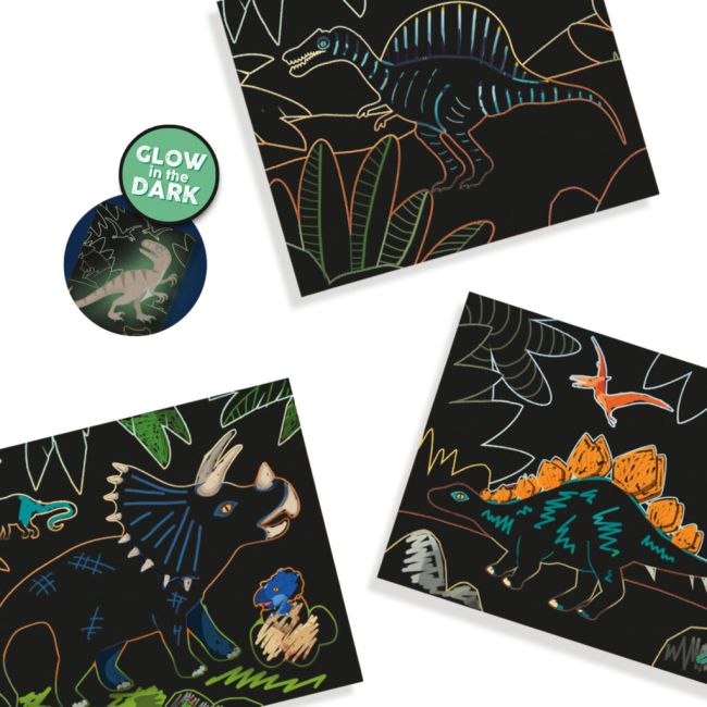 Set creativ de razuit - dinozauri care stralucesc in intuneric sa14285