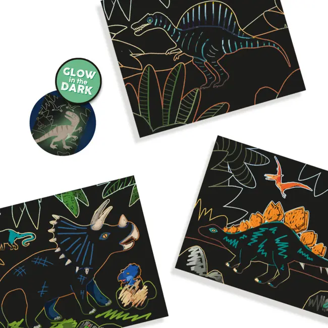 Set creativ de razuit - dinozauri care stralucesc in intuneric sa14285