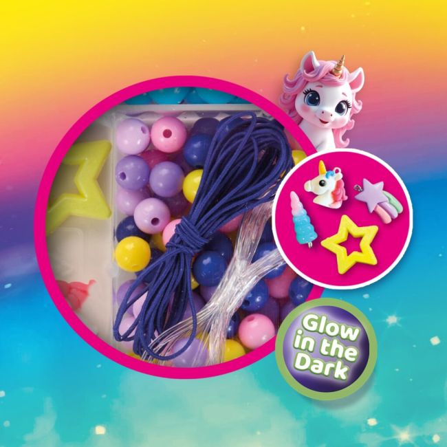 Set margelute pentru bratari stralucesc in intuneric-unicorni sa14773