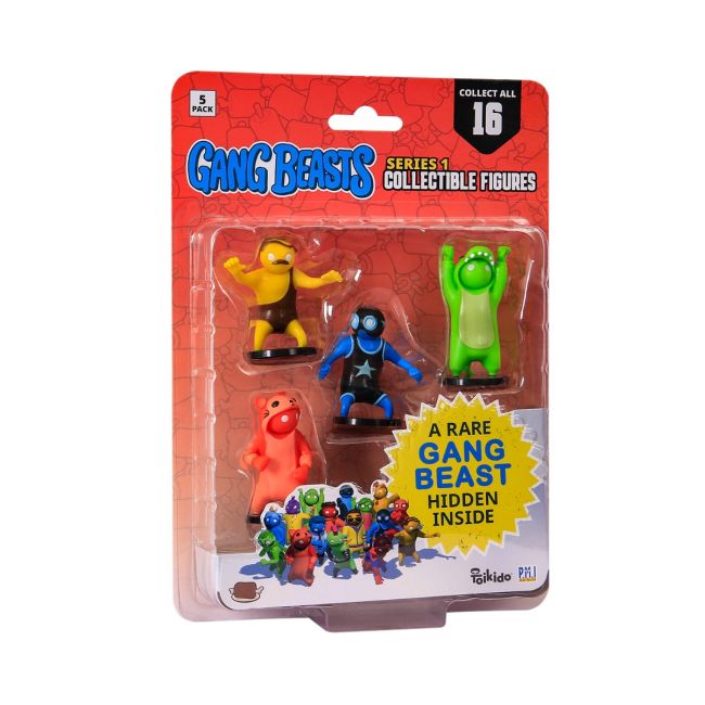 Gang Beasts - Set 5 figurine cu un personaj rar ascuns BKFGB2040