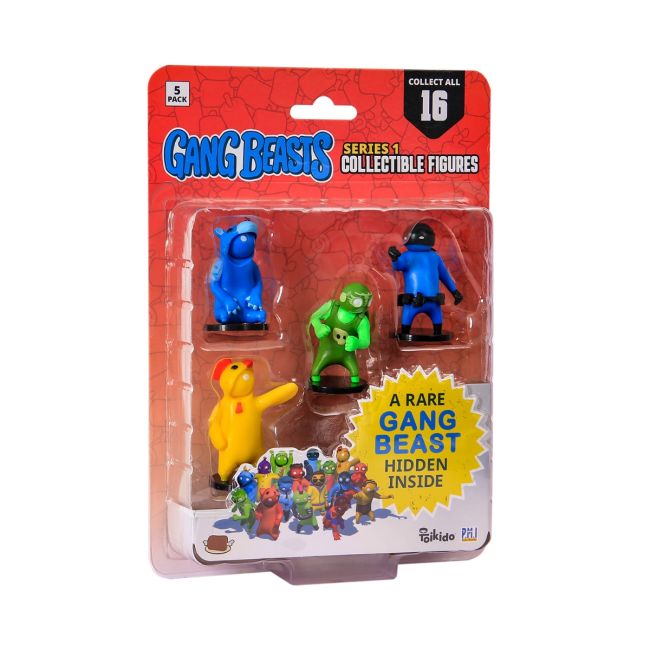 Gang Beasts - Set 5 figurine cu un personaj rar ascuns BKFGB2040