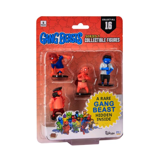 Gang Beasts - Set 5 figurine cu un personaj rar ascuns BKFGB2040