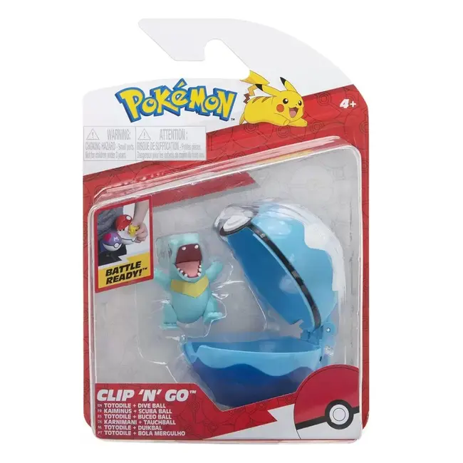 Pokemon - Set 2 figurine Clip n Go, Totodile & Dive Ball W10 BKFPKW2651
