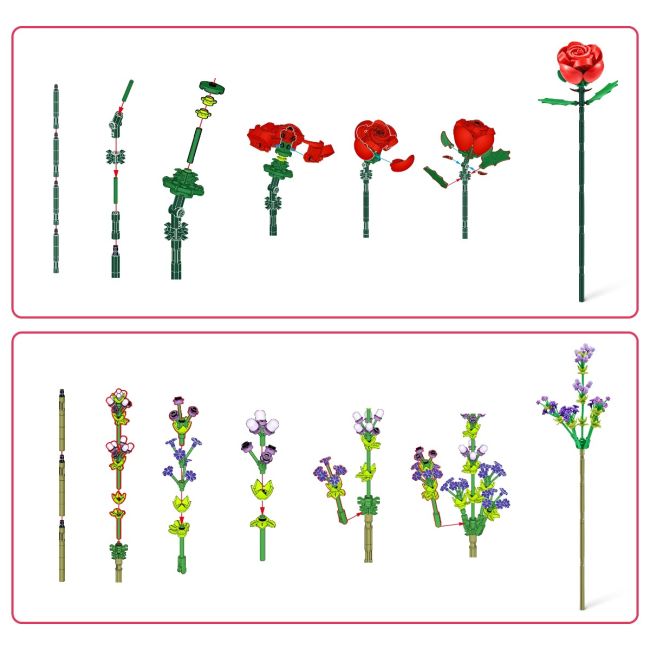 Zuru Max - Set de constructie, Colectie de trandafiri BKF83189