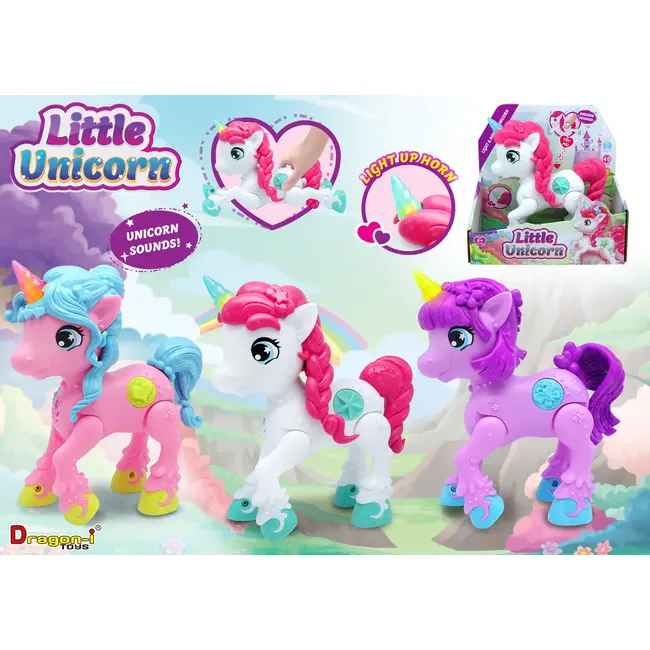 Mighty Megasaur - Unicorn Junior cu lumini si sunete, diverse culori BKF16970