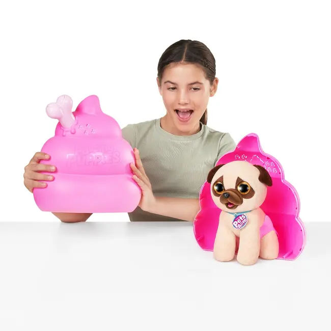 Pets Alive - Jucarie de plus interactiva catelus cu accesorii surpriza, Pooping Puppies BKF9542