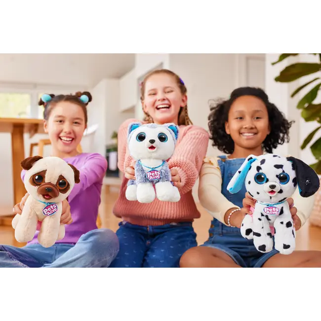 Pets Alive - Jucarie de plus interactiva catelus cu accesorii surpriza, Pooping Puppies BKF9542