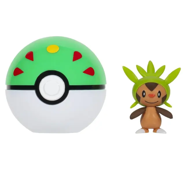 Pokemon - Set 2 figurine Clip n Go, Chespin with Friend Ball W19 BKFPKW3641