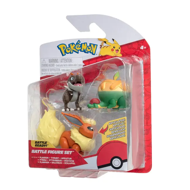 Pokemon - Set 3 figurine de actiune, (Appltun & Tyrunt & Flareon) S16 BKFPKW3047