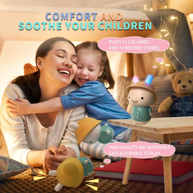 Alilo Baby Bunny - Iepuras interactiv cu povesti si cantece, albastru, RO/EN BKFG9S+Blue