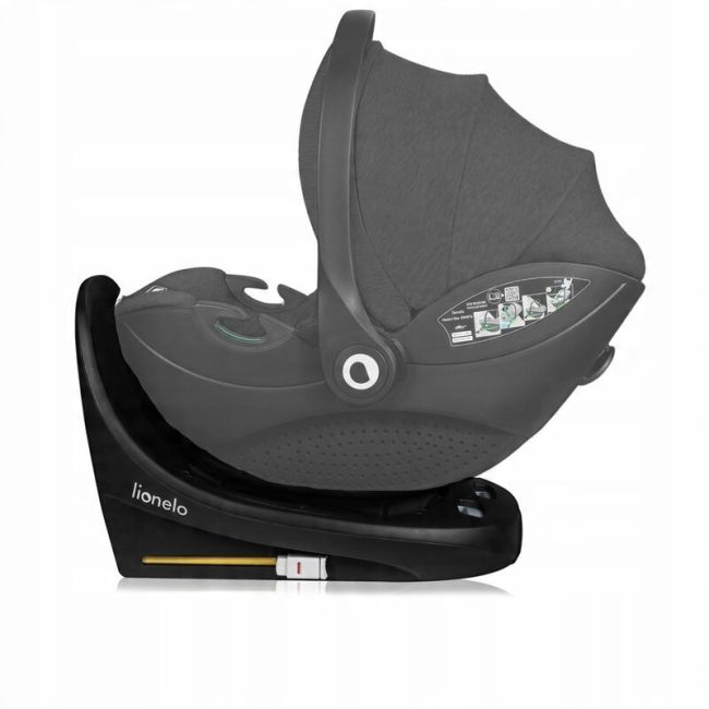 Baza scaun auto i-Size, Lionelo, Moxie, Rotativa 360, Cu isofix si picior stabilizator, Cu indicatori pentru instalare corecta, Negru BYNLO-MOXIE_I-SIZE_BASE_BLACK