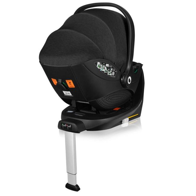 Baza scaun auto i-Size, Lionelo, Moxie, Rotativa 360, Cu isofix si picior stabilizator, Cu indicatori pentru instalare corecta, Negru BYNLO-MOXIE_I-SIZE_BASE_BLACK