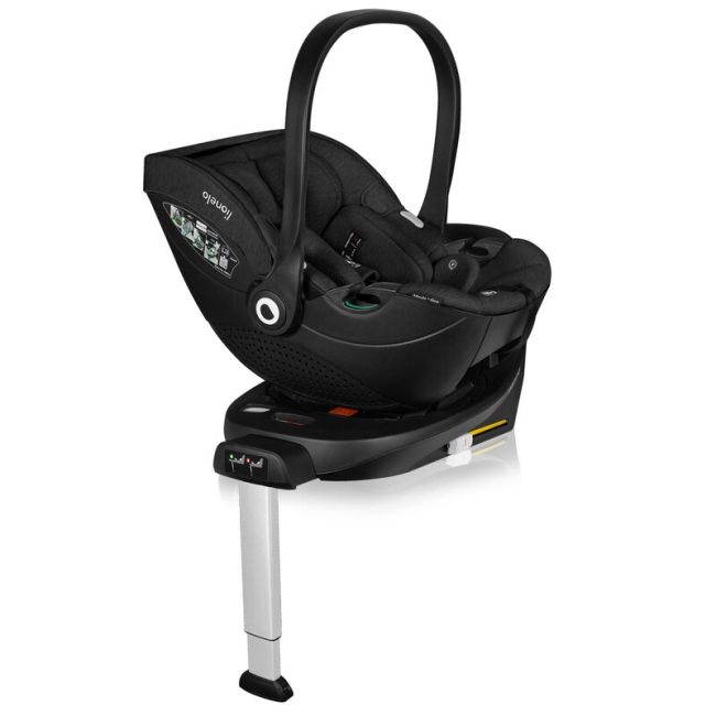 Baza scaun auto i-Size, Lionelo, Moxie, Rotativa 360, Cu isofix si picior stabilizator, Cu indicatori pentru instalare corecta, Negru BYNLO-MOXIE_I-SIZE_BASE_BLACK
