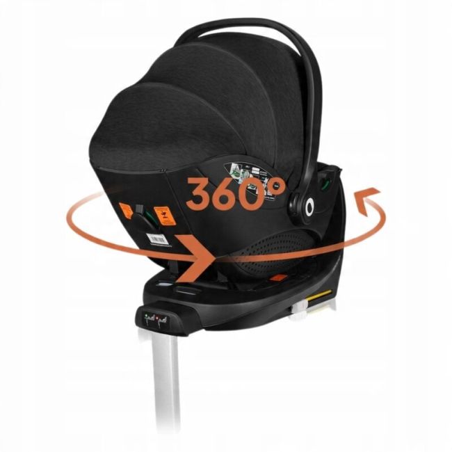 Baza scaun auto i-Size, Lionelo, Moxie, Rotativa 360, Cu isofix si picior stabilizator, Cu indicatori pentru instalare corecta, Negru BYNLO-MOXIE_I-SIZE_BASE_BLACK