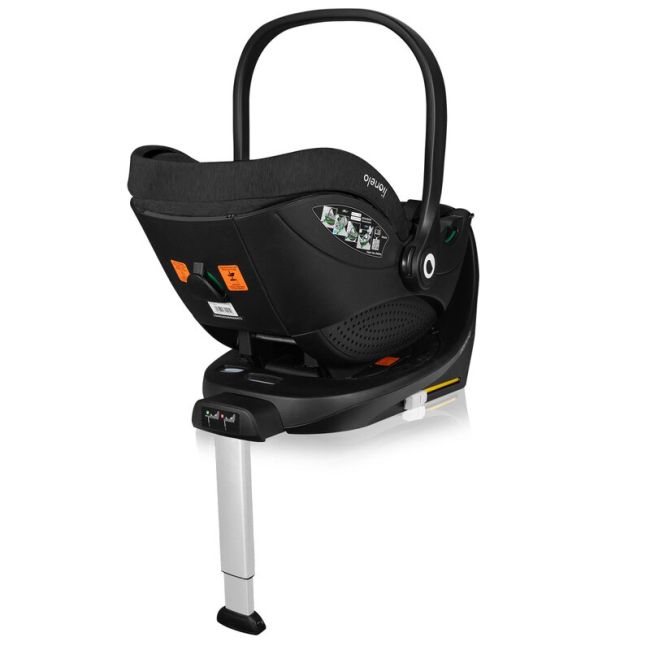 Baza scaun auto i-Size, Lionelo, Moxie, Rotativa 360, Cu isofix si picior stabilizator, Cu indicatori pentru instalare corecta, Negru BYNLO-MOXIE_I-SIZE_BASE_BLACK