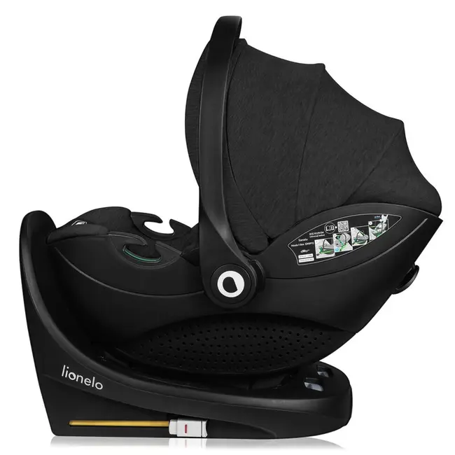 Baza scaun auto i-Size, Lionelo, Moxie, Rotativa 360, Cu isofix si picior stabilizator, Cu indicatori pentru instalare corecta, Negru BYNLO-MOXIE_I-SIZE_BASE_BLACK