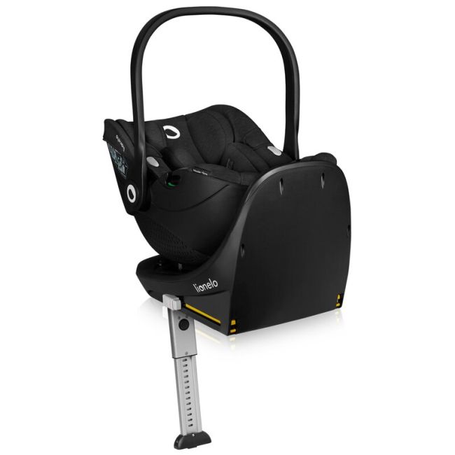 Baza scaun auto i-Size, Lionelo, Moxie, Rotativa 360, Cu isofix si picior stabilizator, Cu indicatori pentru instalare corecta, Negru BYNLO-MOXIE_I-SIZE_BASE_BLACK