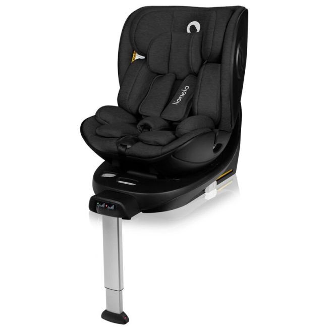 Baza scaun auto i-Size, Lionelo, Moxie, Rotativa 360, Cu isofix si picior stabilizator, Cu indicatori pentru instalare corecta, Negru BYNLO-MOXIE_I-SIZE_BASE_BLACK