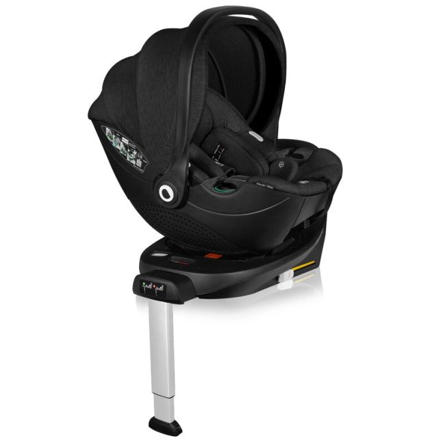 Baza scaun auto i-Size, Lionelo, Moxie, Rotativa 360, Cu isofix si picior stabilizator, Cu indicatori pentru instalare corecta, Negru BYNLO-MOXIE_I-SIZE_BASE_BLACK