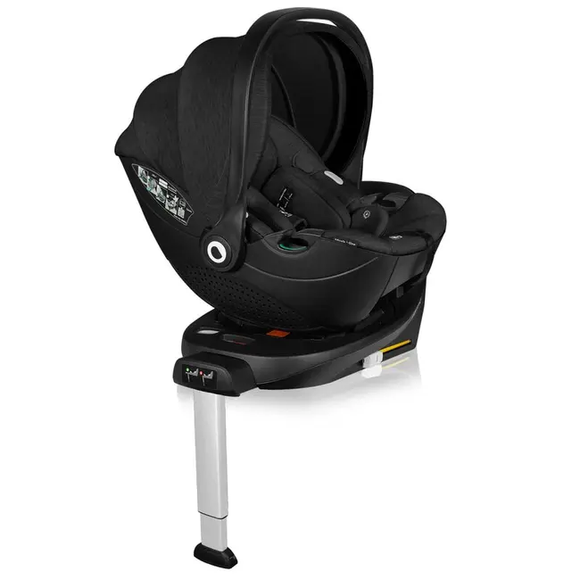 Baza scaun auto i-Size, Lionelo, Moxie, Rotativa 360, Cu isofix si picior stabilizator, Cu indicatori pentru instalare corecta, Negru BYNLO-MOXIE_I-SIZE_BASE_BLACK