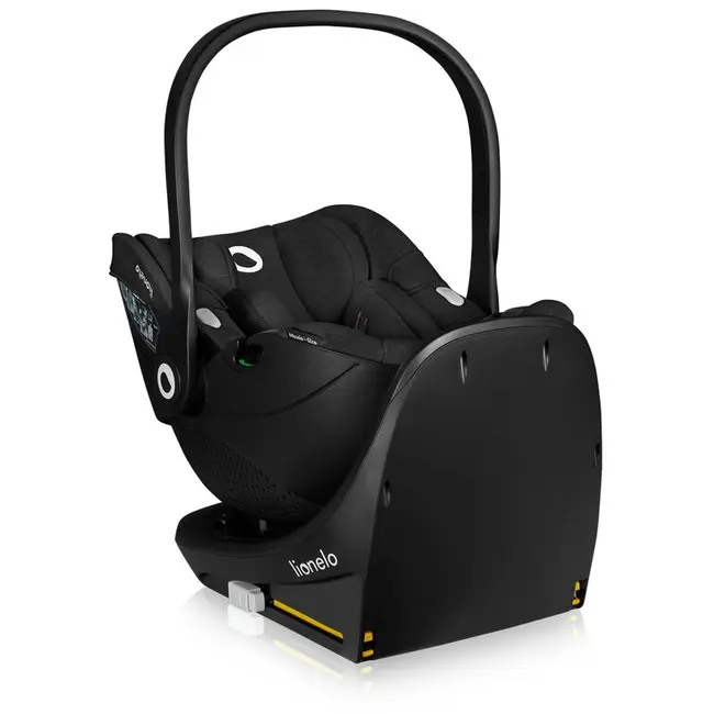 Baza scaun auto i-Size, Lionelo, Moxie, Rotativa 360, Cu isofix si picior stabilizator, Cu indicatori pentru instalare corecta, Negru BYNLO-MOXIE_I-SIZE_BASE_BLACK