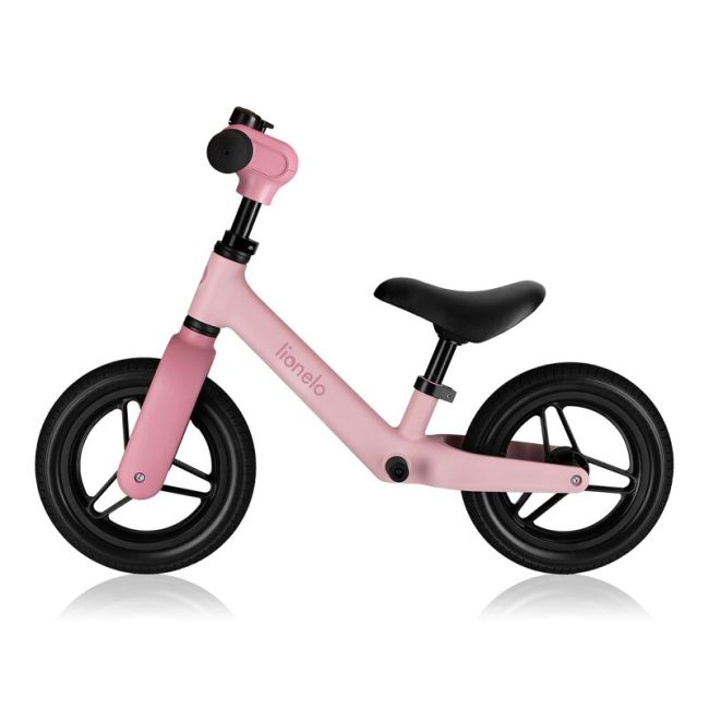 Bicicleta fara pedale, Lionelo, Toni, Cu ghidon si sa reglabile, Ultra usoara, 2.8 Kg, 18 luni+, Sustine 30 kg, Conform cu standardul EN71-1/2/3, Certificata TUV SUD, Roz BYNLO-TONI_PINK_ROSE