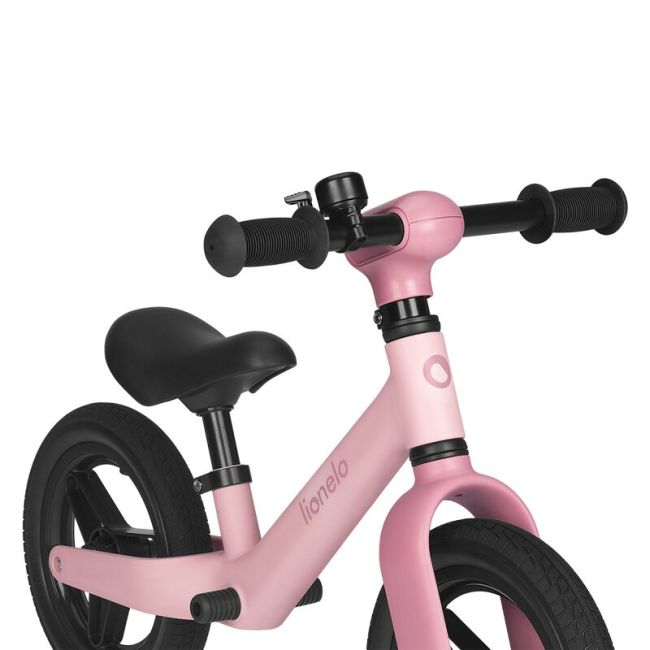 Bicicleta fara pedale, Lionelo, Toni, Cu ghidon si sa reglabile, Ultra usoara, 2.8 Kg, 18 luni+, Sustine 30 kg, Conform cu standardul EN71-1/2/3, Certificata TUV SUD, Roz BYNLO-TONI_PINK_ROSE