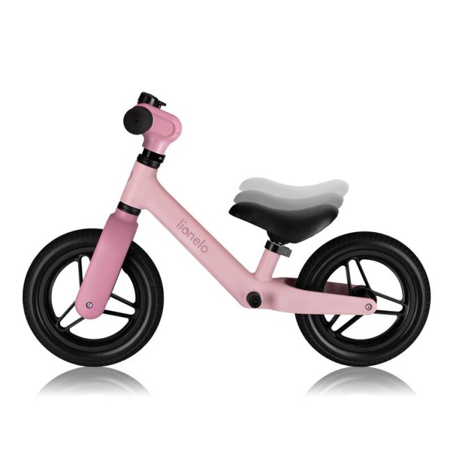 Bicicleta fara pedale, Lionelo, Toni, Cu ghidon si sa reglabile, Ultra usoara, 2.8 Kg, 18 luni+, Sustine 30 kg, Conform cu standardul EN71-1/2/3, Certificata TUV SUD, Roz BYNLO-TONI_PINK_ROSE