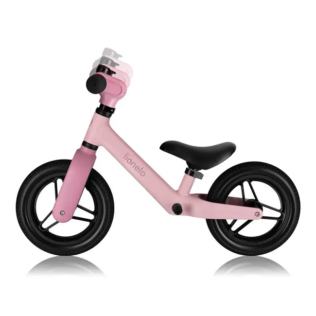Bicicleta fara pedale, Lionelo, Toni, Cu ghidon si sa reglabile, Ultra usoara, 2.8 Kg, 18 luni+, Sustine 30 kg, Conform cu standardul EN71-1/2/3, Certificata TUV SUD, Roz BYNLO-TONI_PINK_ROSE