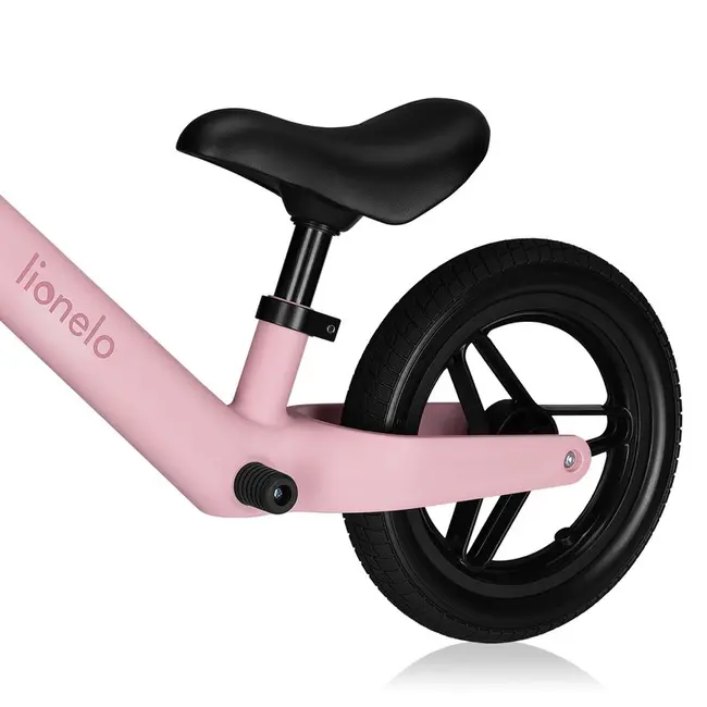 Bicicleta fara pedale, Lionelo, Toni, Cu ghidon si sa reglabile, Ultra usoara, 2.8 Kg, 18 luni+, Sustine 30 kg, Conform cu standardul EN71-1/2/3, Certificata TUV SUD, Roz BYNLO-TONI_PINK_ROSE