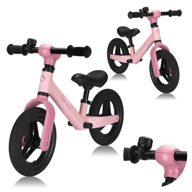 Bicicleta fara pedale, Lionelo, Toni, Cu ghidon si sa reglabile, Ultra usoara, 2.8 Kg, 18 luni+, Sustine 30 kg, Conform cu standardul EN71-1/2/3, Certificata TUV SUD, Roz BYNLO-TONI_PINK_ROSE