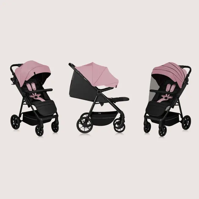 Carucior sport, Lionelo, Mira, Maner reglabil in 5 pozitii, Spatar si suport de picioare reglabile, Plasa de tantari si suport biberon incluse, Pana la 22 kg, 6 luni+, Conform cu EN1888-1, EN1888-2, Testare SGS, Roz BYNLO-MIRA_PINK_ROSE