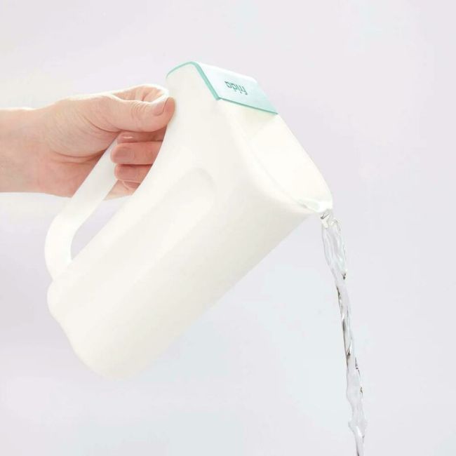 Recipient de clatire, Fridababy, Control The Flow Rinser, 2 moduri de turnare, Protectie ochi si urechi, Maner ergonomic, Compatibila cu masina de spalat vase, Alb BYNFRI41
