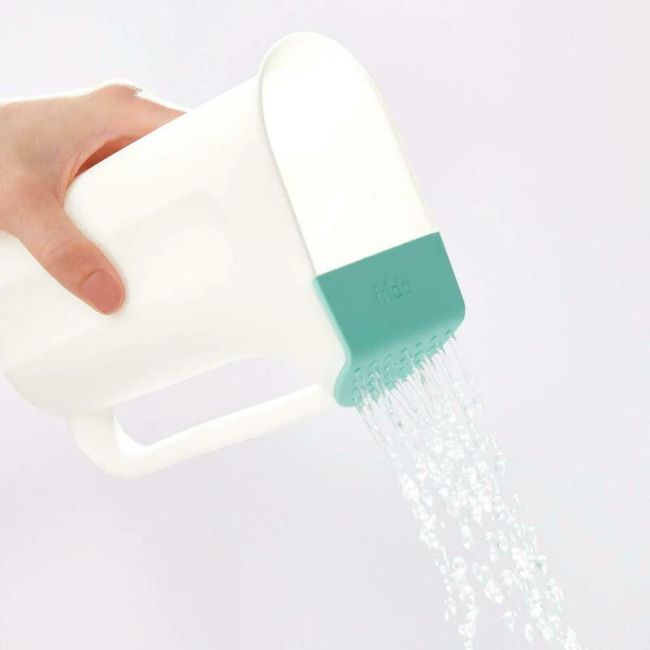 Recipient de clatire, Fridababy, Control The Flow Rinser, 2 moduri de turnare, Protectie ochi si urechi, Maner ergonomic, Compatibila cu masina de spalat vase, Alb BYNFRI41