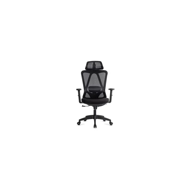 Scaun birou ergonomic OFF987, mesh, mecanism a-sincron, cotiere reglabile, 110 kg, negru DRM10648