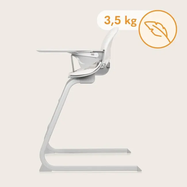 Scaun de masa, Lionelo, Dalia, 2 in 1, Transformabil, Cu 2 suporturi pentru picioare, Cu tavita detasabila, Sustine 60 kg, 6 luni+, Conform cu EN14988, Gri Stone BYNLO-DALIA_GREY_STONE