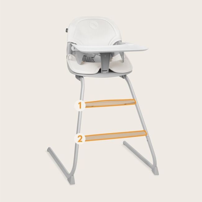 Scaun de masa, Lionelo, Dalia, 2 in 1, Transformabil, Cu 2 suporturi pentru picioare, Cu tavita detasabila, Sustine 60 kg, 6 luni+, Conform cu EN14988, Gri Stone BYNLO-DALIA_GREY_STONE