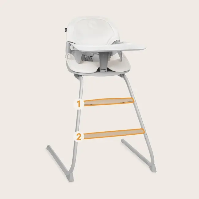 Scaun de masa, Lionelo, Dalia, 2 in 1, Transformabil, Cu 2 suporturi pentru picioare, Cu tavita detasabila, Sustine 60 kg, 6 luni+, Conform cu EN14988, Gri Stone BYNLO-DALIA_GREY_STONE