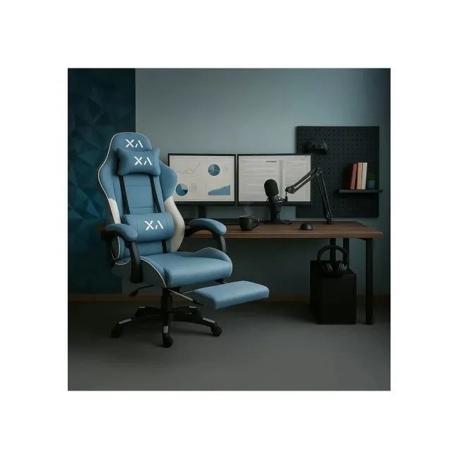Scaun gaming OFF 295, spatar reglabil, suport picioare, stofa, robust, cadru polipropilena, rabatabil, 100 kg DRM10643