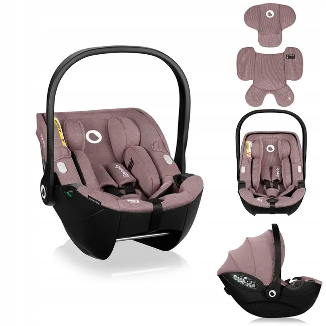 Scoica auto, Lionelo, Moxie, i-Size, 40-87 cm, Tetiera reglabila, intarita cu spuma de memorie, Carcasa ventilata, Din bambus, Protectie avansata, Conform cu R129, Mov BYNLO-MOXIE_I-SIZE_PINK_MAUVE
