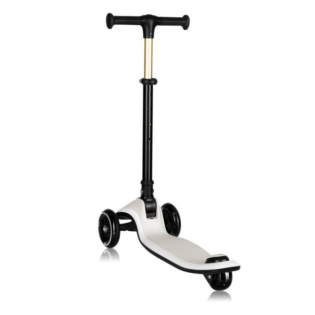 Trotineta pentru copii, Lionelo, Mey, Ultrapliabila, Cu lumini si cosulet, Maner ajustabil pe inaltime, 3 ani+, Pana la 50 Kg, Ultra usor, 2.8 kg, Conform cu standardul EN71-1/2/3, Certificata Intertek, Bej BYNLO-MEY_BEIGE_SAND
