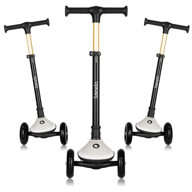 Trotineta pentru copii, Lionelo, Mey, Ultrapliabila, Cu lumini si cosulet, Maner ajustabil pe inaltime, 3 ani+, Pana la 50 Kg, Ultra usor, 2.8 kg, Conform cu standardul EN71-1/2/3, Certificata Intertek, Bej BYNLO-MEY_BEIGE_SAND