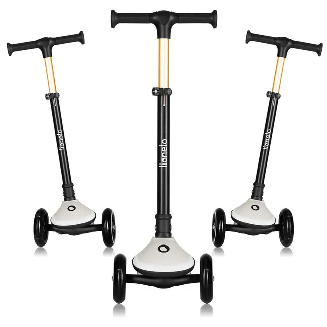 Trotineta pentru copii, Lionelo, Mey, Ultrapliabila, Cu lumini si cosulet, Maner ajustabil pe inaltime, 3 ani+, Pana la 50 Kg, Ultra usor, 2.8 kg, Conform cu standardul EN71-1/2/3, Certificata Intertek, Bej BYNLO-MEY_BEIGE_SAND