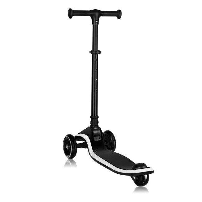 Trotineta pentru copii, Lionelo, Mey, Ultrapliabila, Cu lumini si cosulet, Maner ajustabil pe inaltime, 3 ani+, Pana la 50 Kg, Ultra usor, 2.8 kg, Conform cu standardul EN71-1/2/3, Certificata Intertek, Negru BYNLO-MEY_BLACK_ONYX