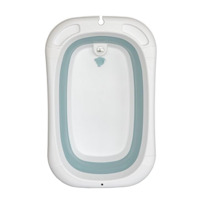 Cadita mare pliabila albastra cu termometru si pernuta – pentru bebelusi bb01-bleu