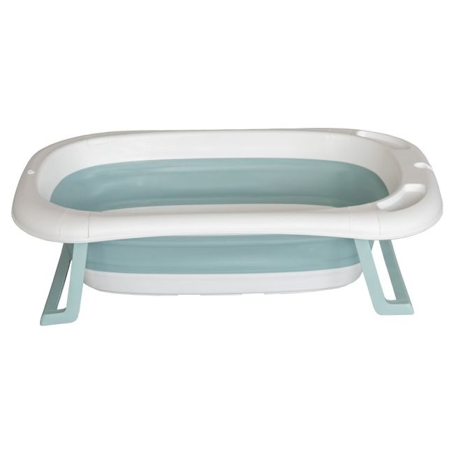 Cadita mare pliabila albastra cu termometru si pernuta – pentru bebelusi bb01-bleu