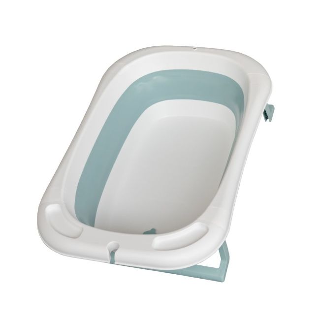 Cadita mare pliabila albastra cu termometru si pernuta – pentru bebelusi bb01-bleu